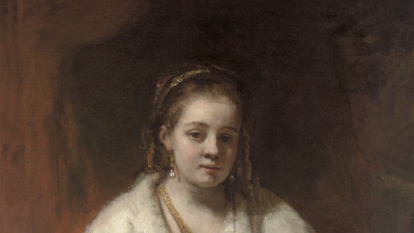 Woman in a Fur Wrap, probably Hendrickje Stoffels, Rembrandt