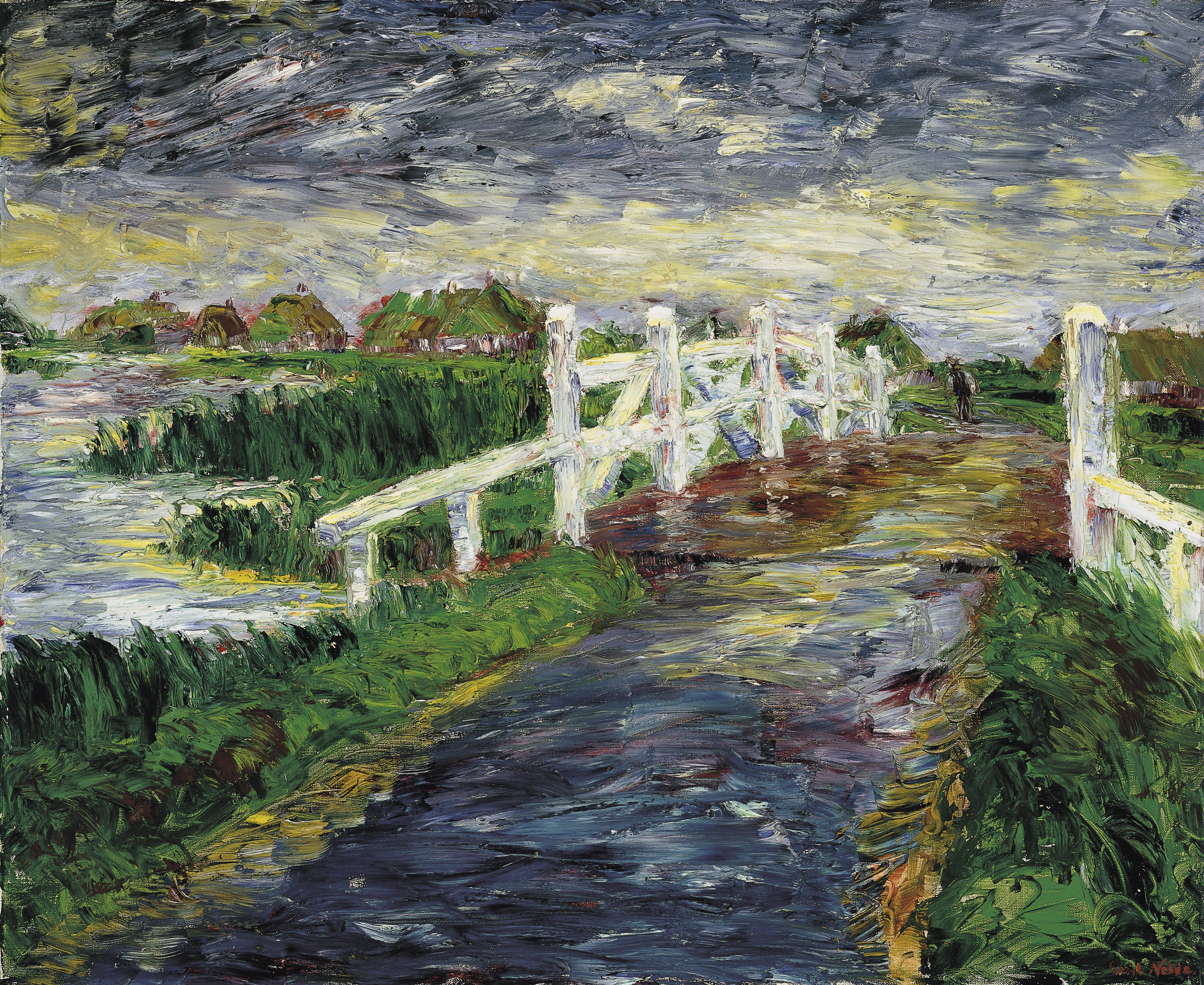 Marsh Bridge. Puente en la marisma, 1910, Emil Nolde.