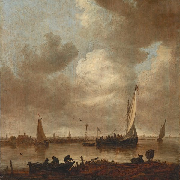 A River Estuary with &quot;Smalschips&quot; and Fishermen