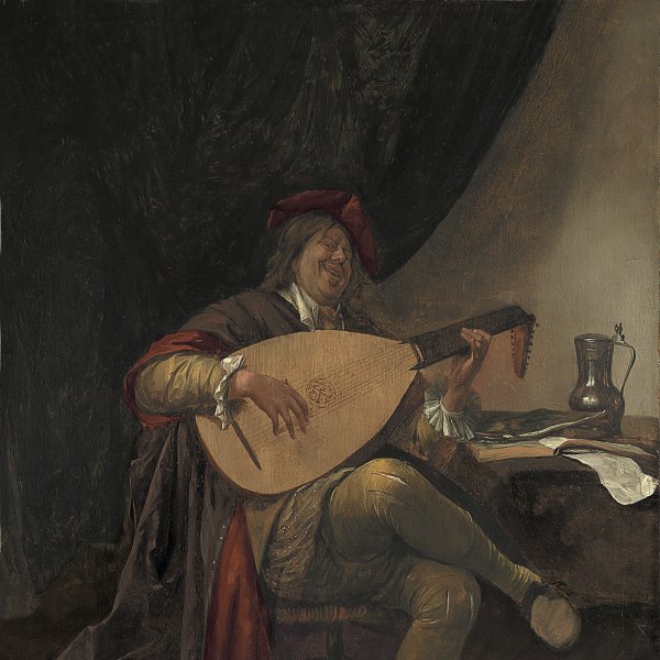 Self- Portrait playing the Lute