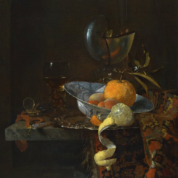 Still Life with porcelain Bowl and Nautilus Cup