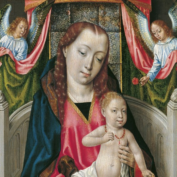 La Virgen con el Niño y dos ángeles