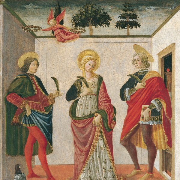 Santa Cecilia entre san Valeriano y san Tiburcio con una donante