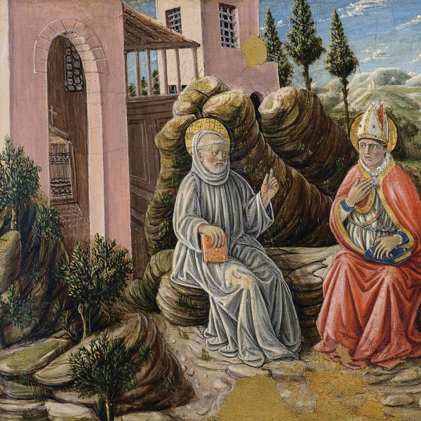 Saint Sabinus conversing with St. Benedict