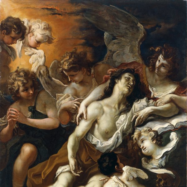 Mary Magdalen conforted by Angels