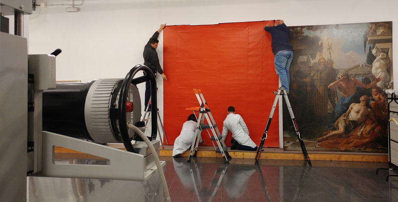 Proceso de radiografiado de una obra