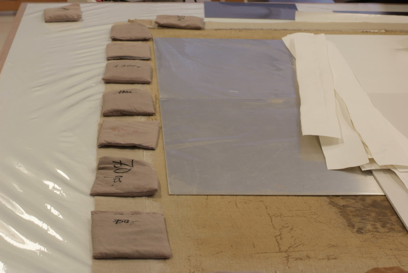 Proceso de restauracion del borde de la obra