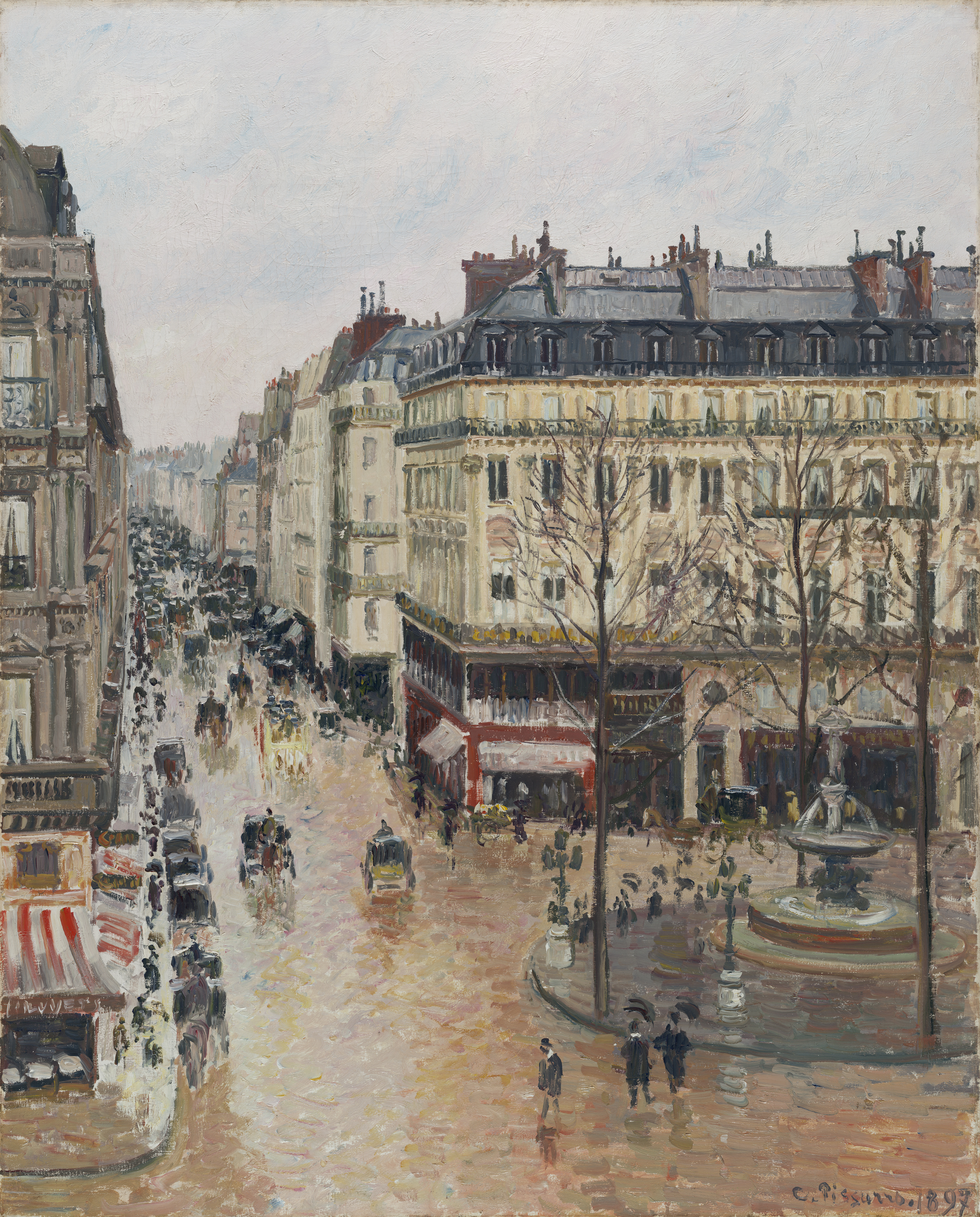 Rue Saint Honore In The Afternoon Effect Of Rain Pissarro Camille Museo Nacional Thyssen Bornemisza