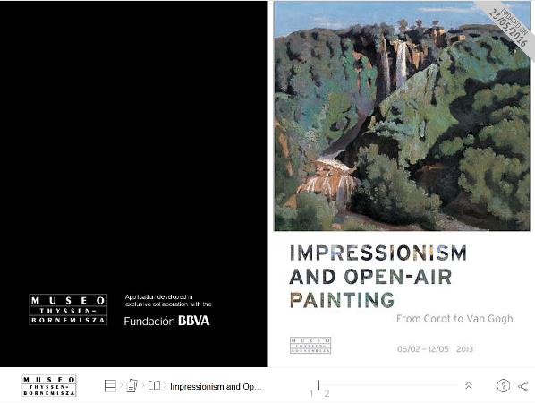 Portada de la publicación interactiva de la exposición de Impresionismo y aire libre