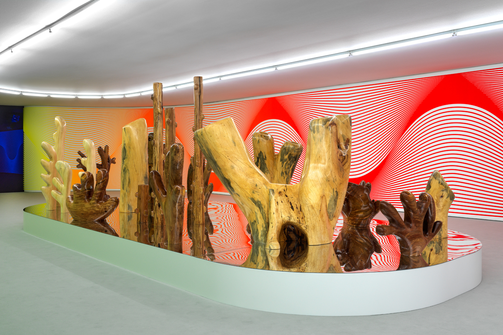 Installation view: After Nature, Claudia Comte, Museo Nacional Thyssen-Bornemisza, Madrid, Spain, 2021. Photo: Stefan Altenburger| TBA21