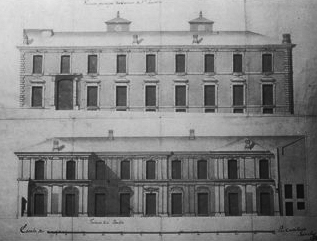 Francisco Sánchez: Planta y fachadas del palacio de Atri, hacia 1770