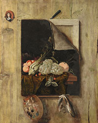 Cornelius Norbertus Gijsbrechts, Naturaleza muerta en trampantojo, 1663
