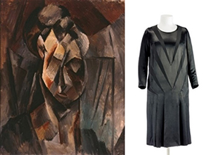     Pablo Picasso. Cabeza de mujer (Fernande), 1909-1910 / Gabrielle Chanel. Vestido, h. 1926