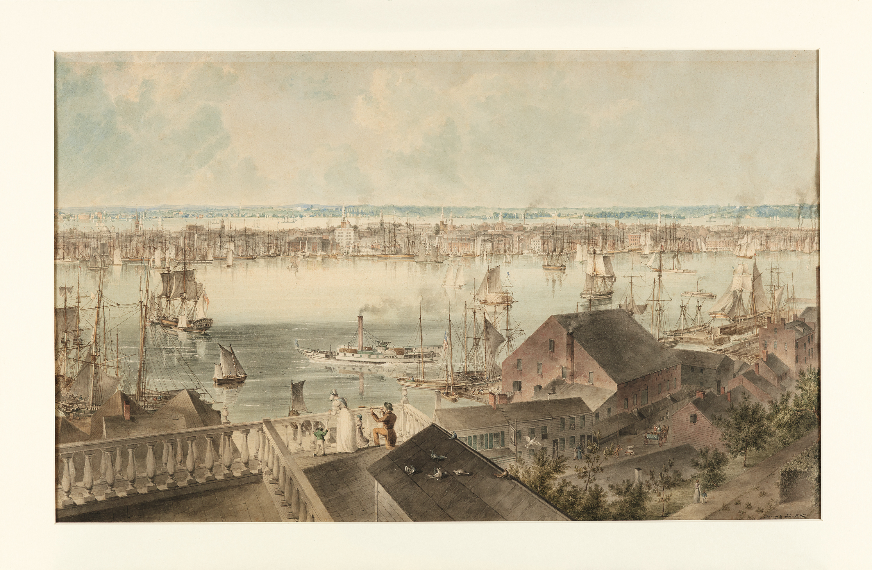View of New York from Brooklyn Heights - Hill, John William. Museo