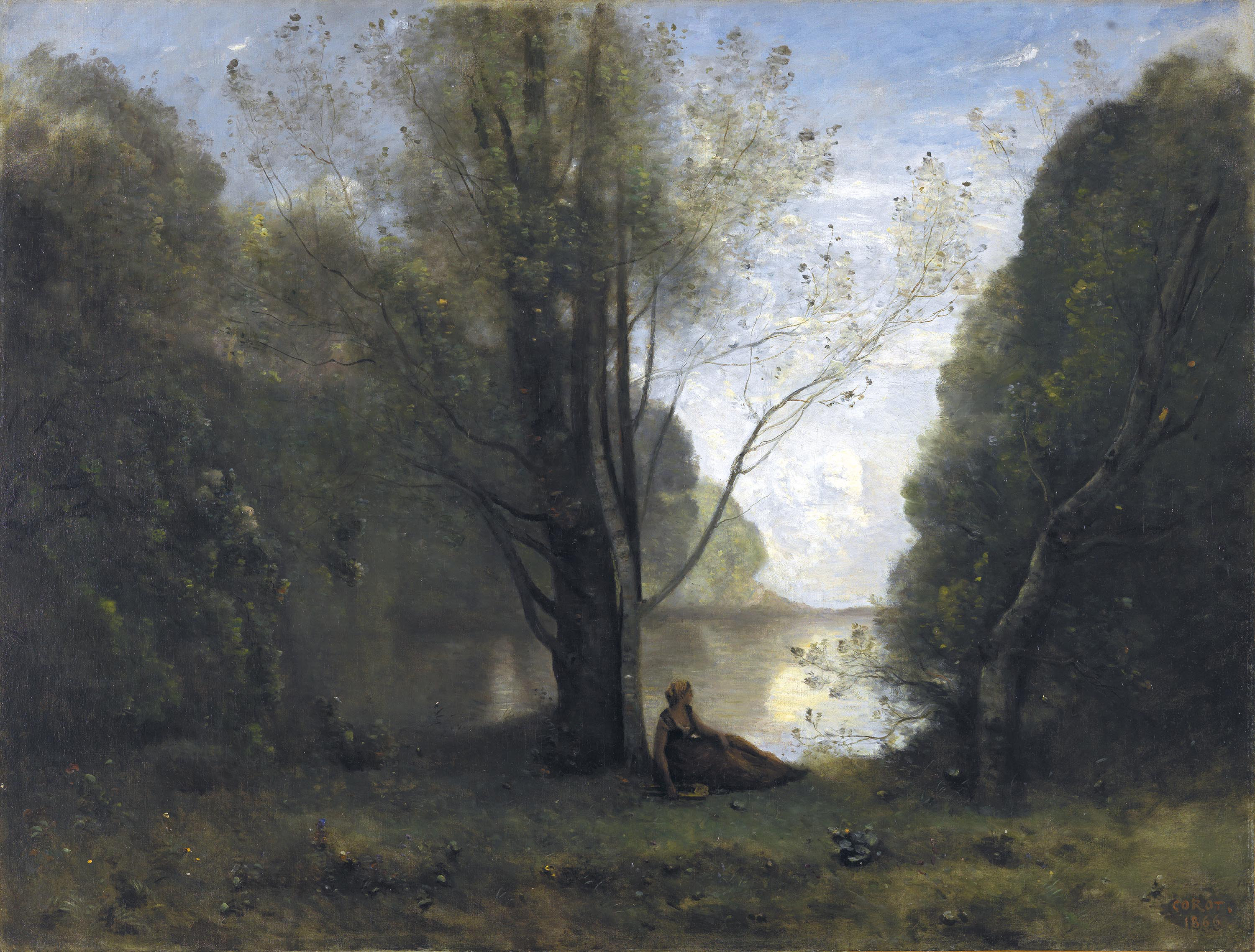 Solitude. Recollection of Vigen, Limousin - Corot, Jean-Baptiste-Camille.  Museo Nacional Thyssen-Bornemisza
