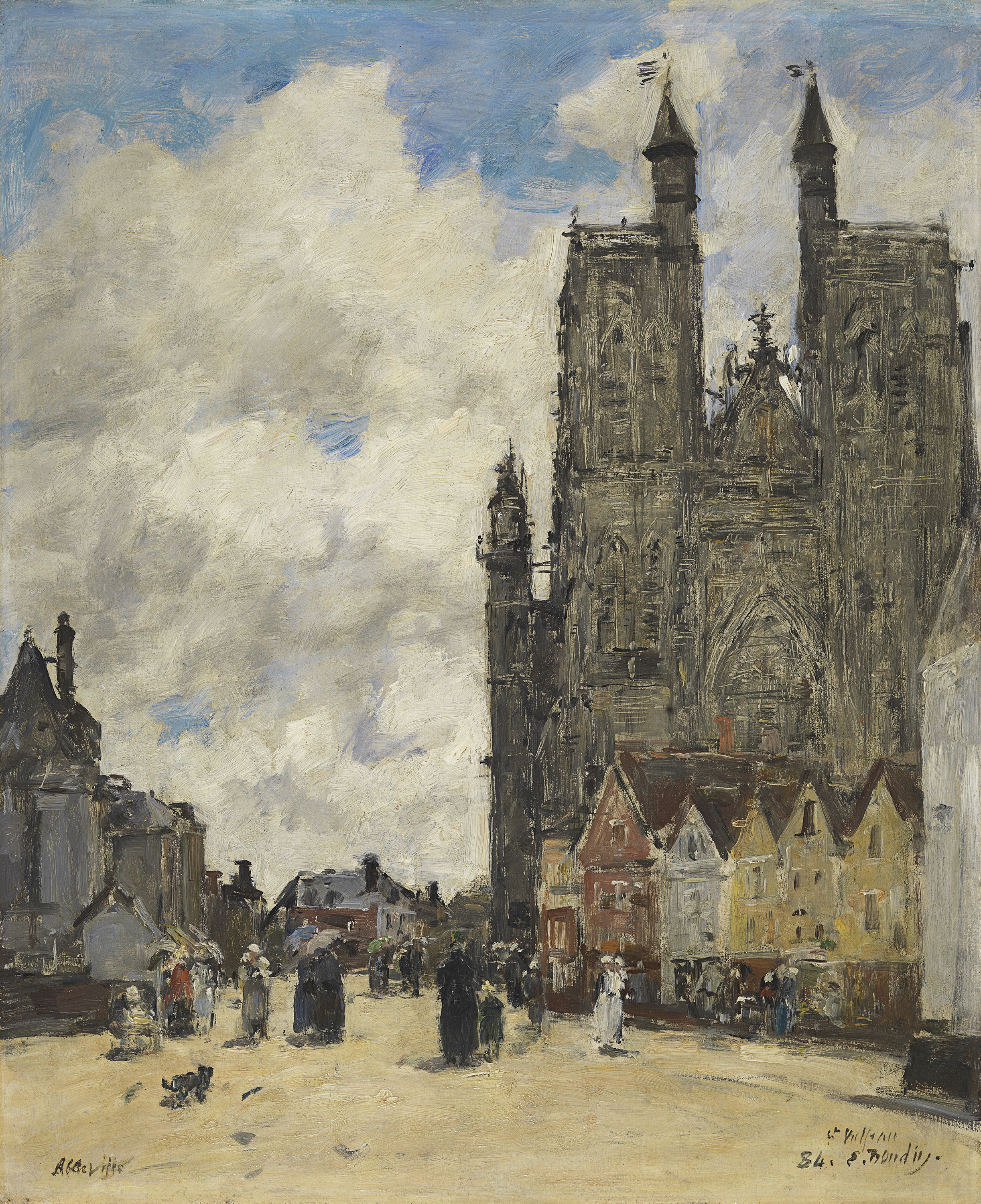 The Square of the Church of Saint Vulfran in Abbeville - Boudin