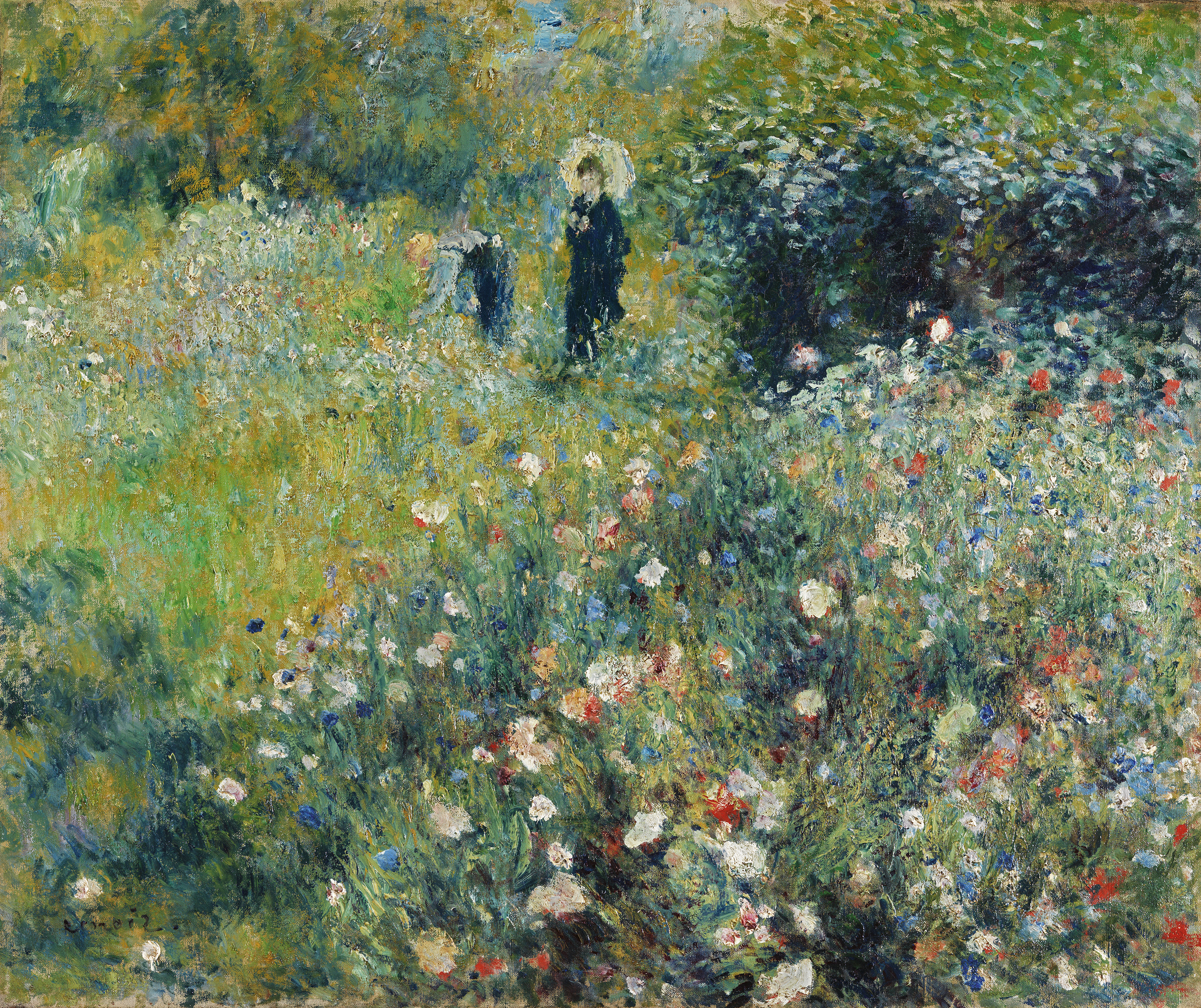 Woman With A Parasol In A Garden Renoir Pierre Auguste Museo