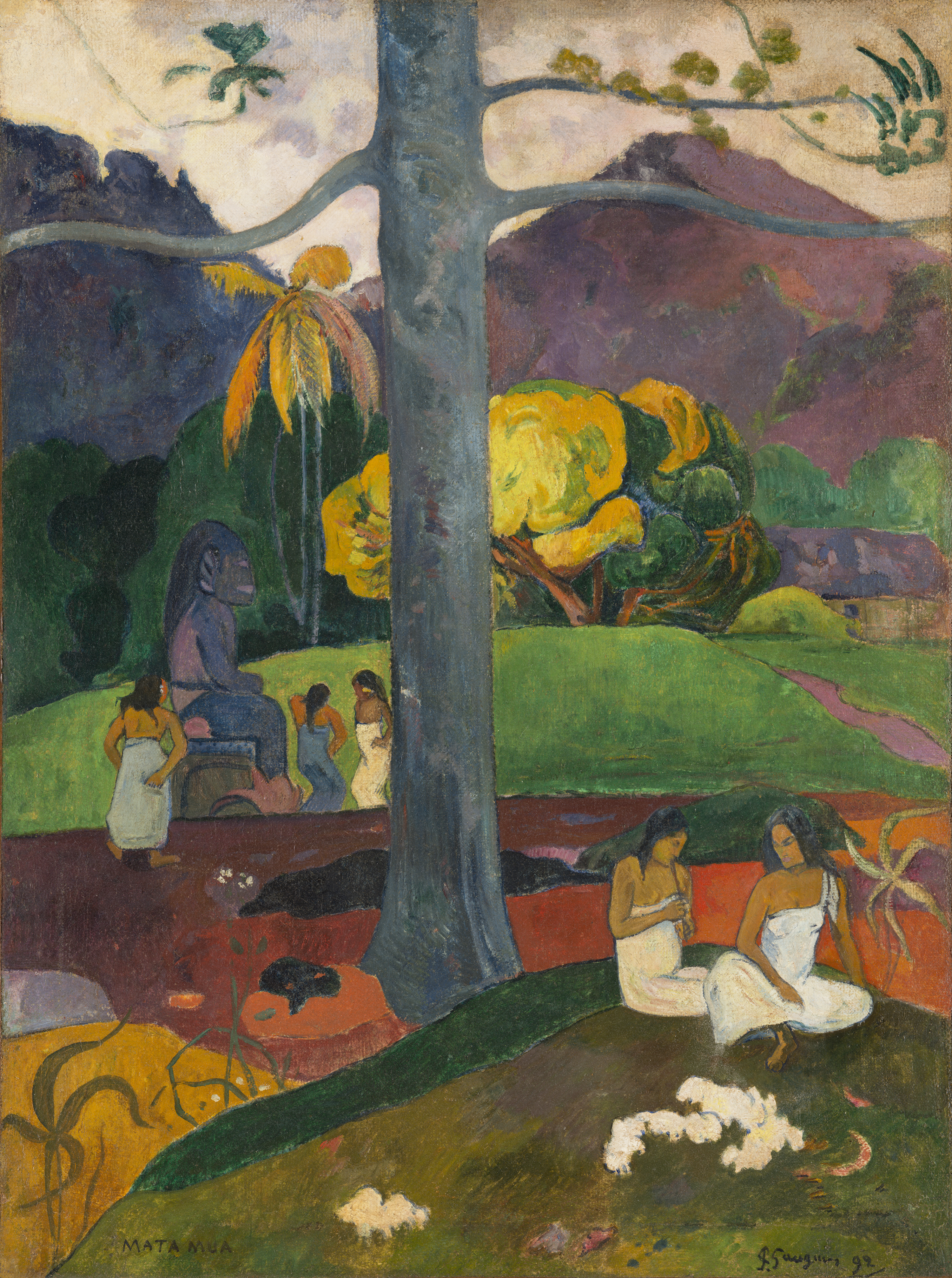 Mata Mua (In Olden Times) - Gauguin, Paul. Museo Nacional Thyssen-Bornemisza