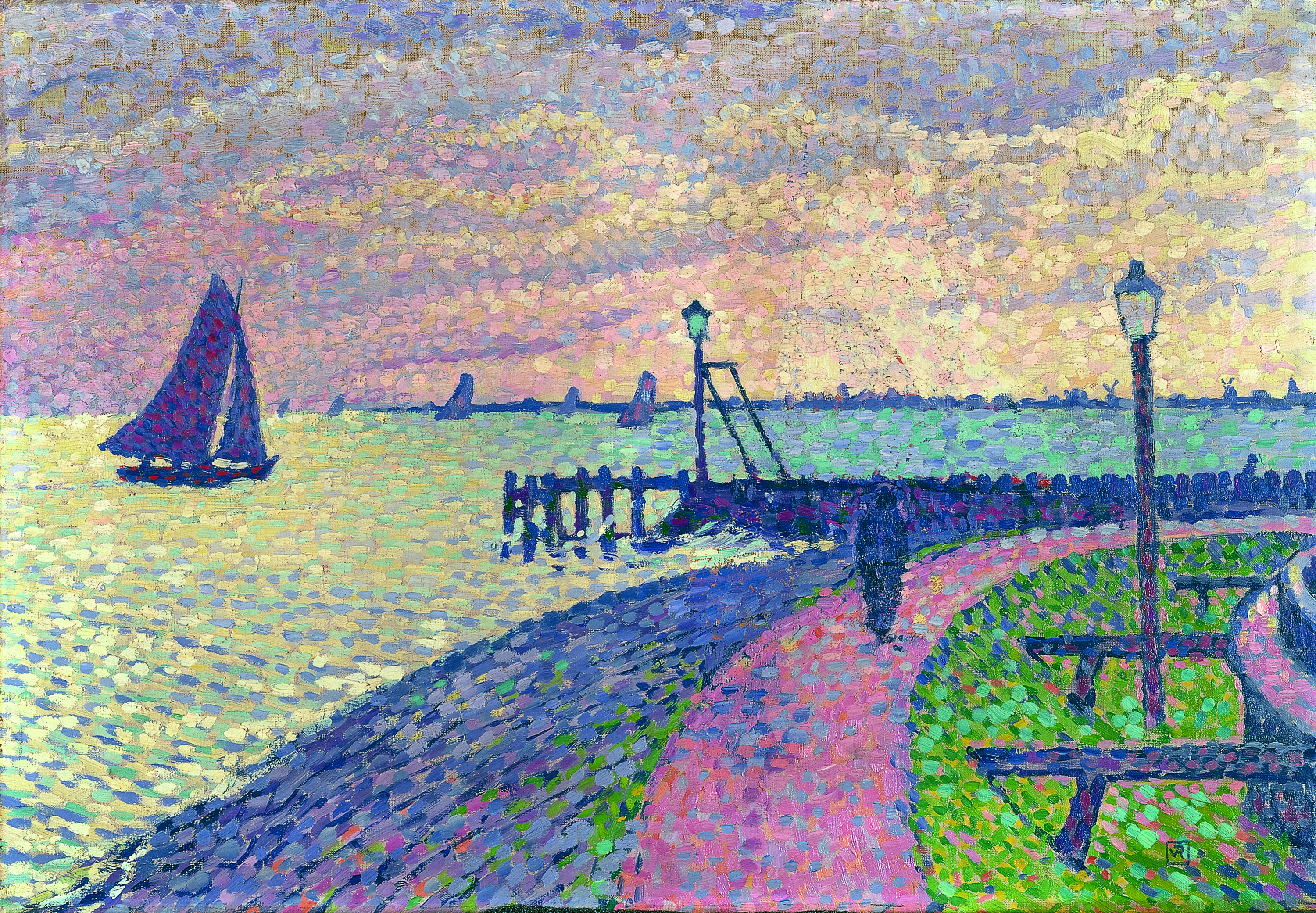 Entrance to the Port of Volendam - Rysselberghe, Theo Van. Museo