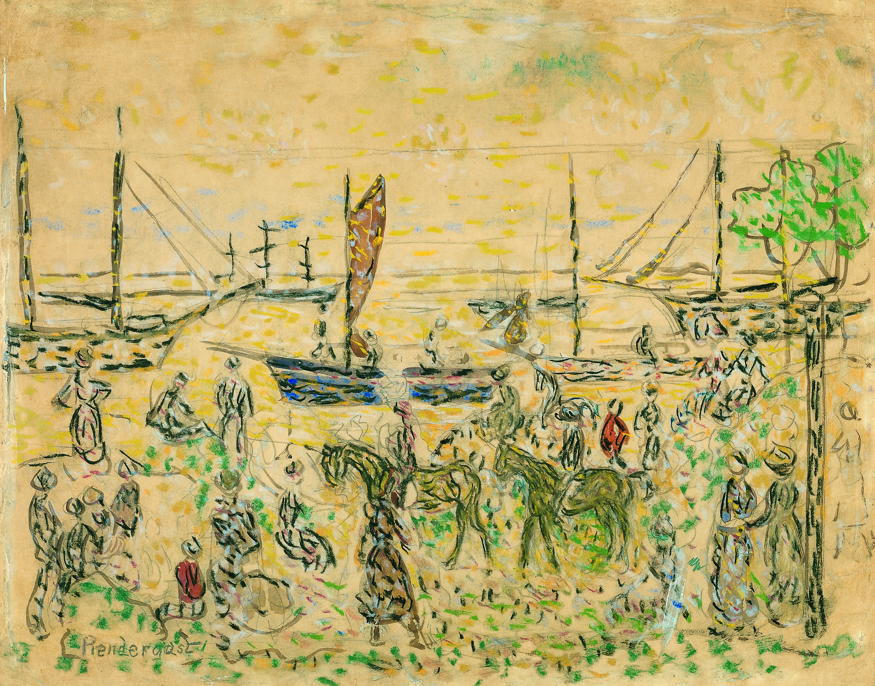 La orilla - Prendergast, Maurice. Museo Nacional Thyssen-Bornemisza