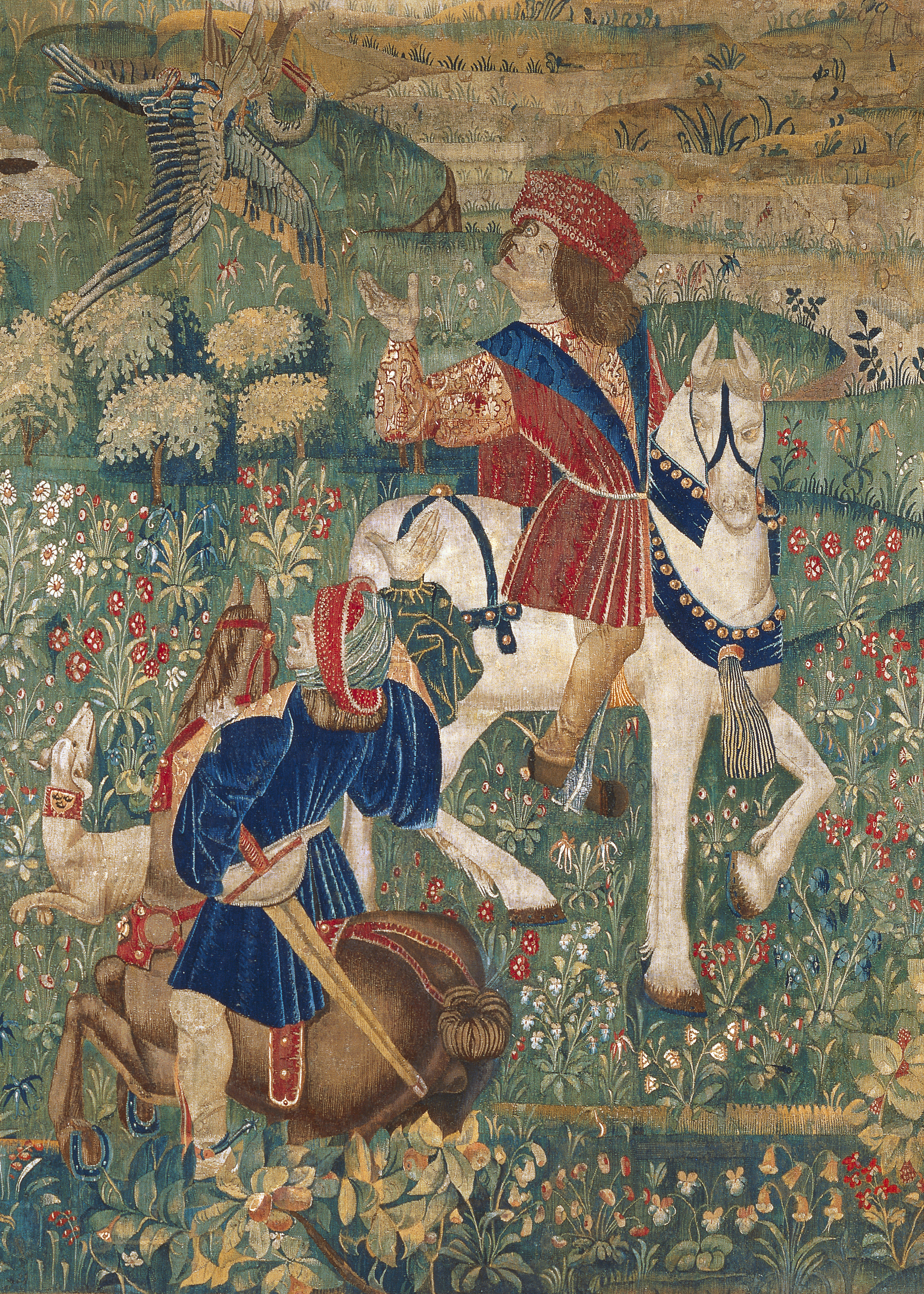 Falconry Scene - Anonymous, French Master. Museo Nacional Thyssen