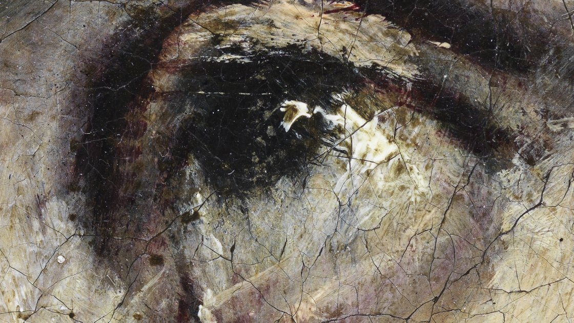 Detalle en macrofotografía de la obra “Cristo abrazando la cruz” c.1587‐1596, de El Greco