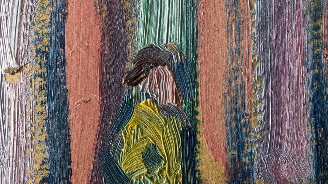 Detalle en imagen rasante de la obra de Kandinsky "Murnau. Final de Johannisstrasse" Detalle en imagen rasante de la obra de Kandinsky "Murnau. Final de Johannisstrasse"