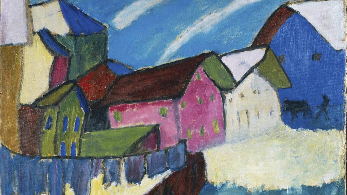 Gabriele Münter, Calle de pueblo en invierno, 1911