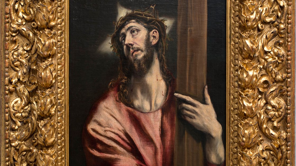 El Greco (Doménikos Theotokópoulos). Cristo abrazando la cruz