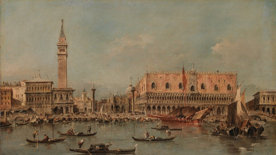 Francesco Guardi. Vista del Molo con el Palacio Ducal