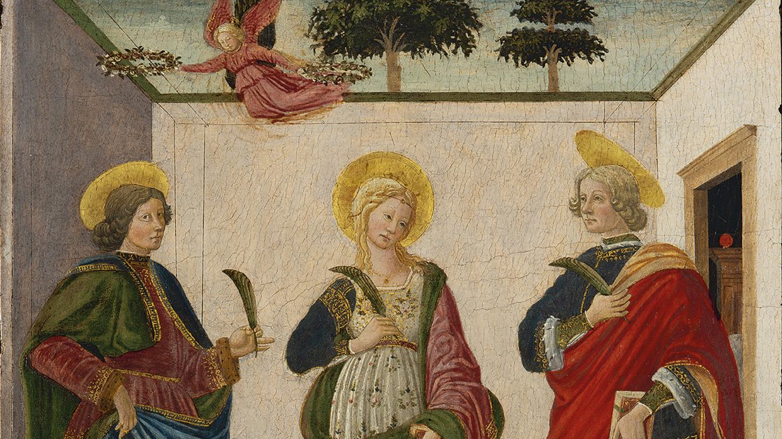 Santa Cecilia entre san Valeriano y san Tiburcio con una donante. Francesco (Francesco di Giovanni di Domenico) Botticini