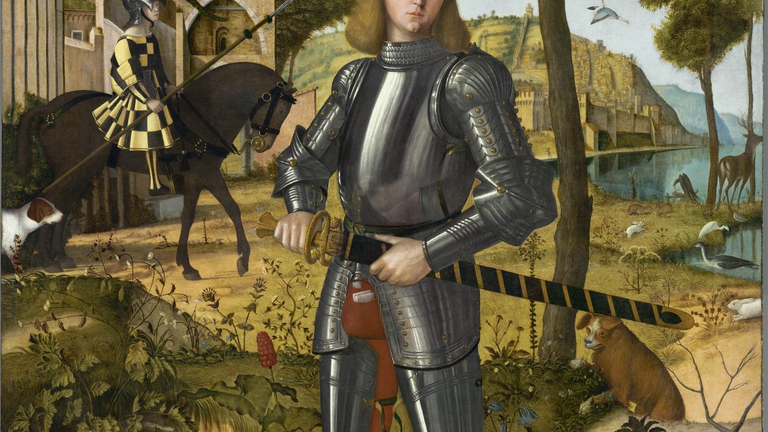 Vittore Carpaccio. Joven caballero en un paisaje, hacia 1505
