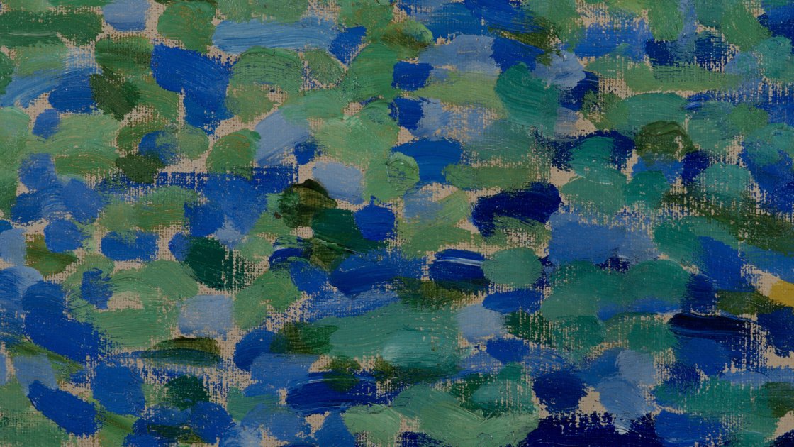 Detalle de los pigmentos que componen la paleta de color de la obra "El puente de Waterloo" de André Derain