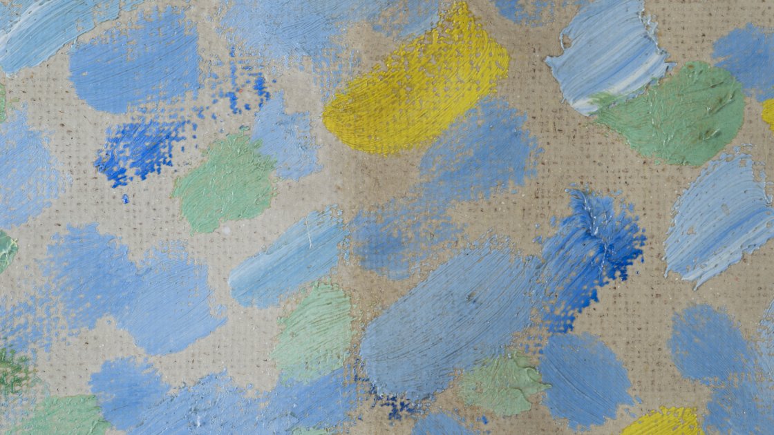 Detalle del proceso de limpieza de la obra de André Derain "El puente de Waterloo"