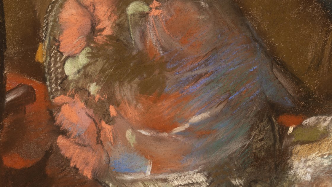 Detalle de la obra “En la sombrerería”, de Edgar Degas