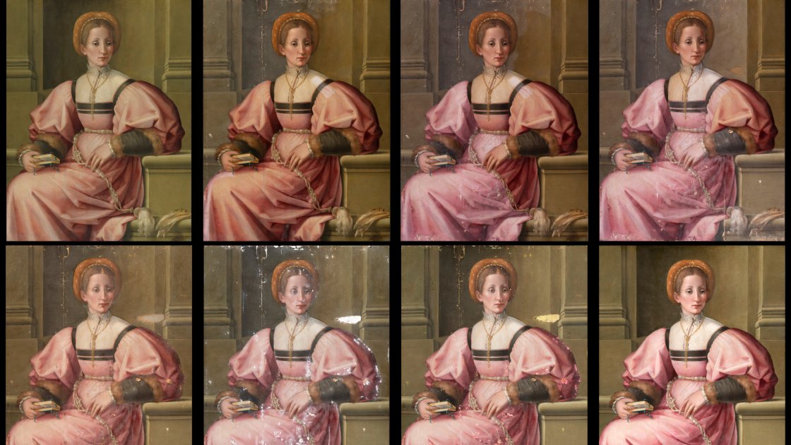 Etapas de intervención sobre la obra “Retrato de una dama” de Pier Francesco Foschi