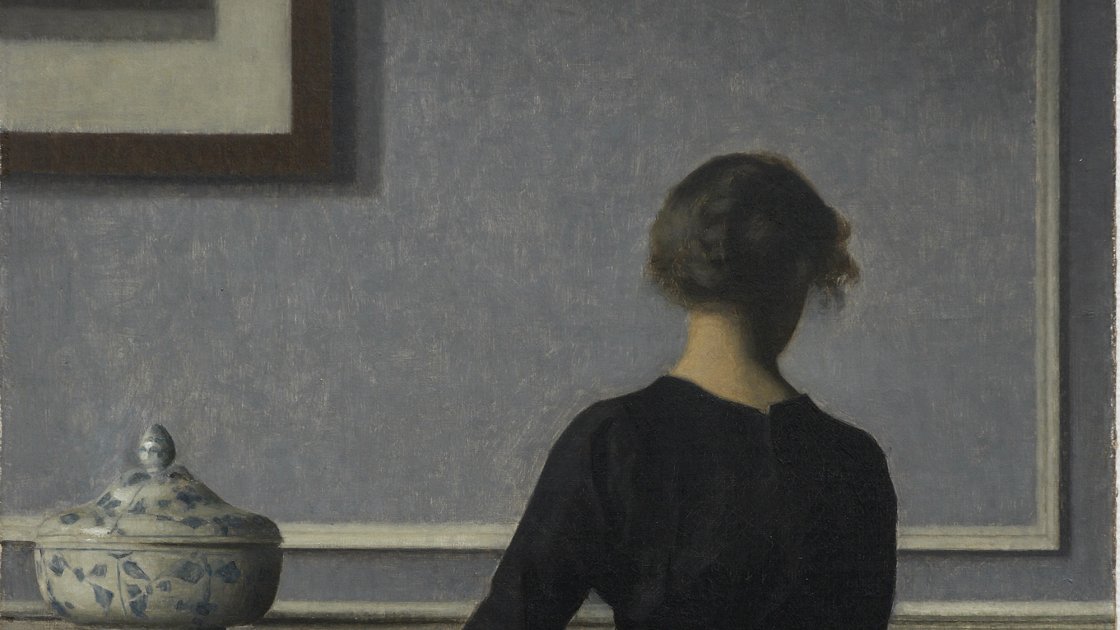 Vilhelm Hammershøi. Interior, mujer vista de espaldas, hacia 1904