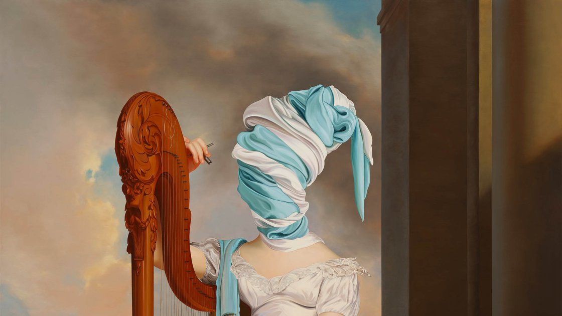 Ewa Juszkiewicz, La arpista (según Thomas Sully), 2023