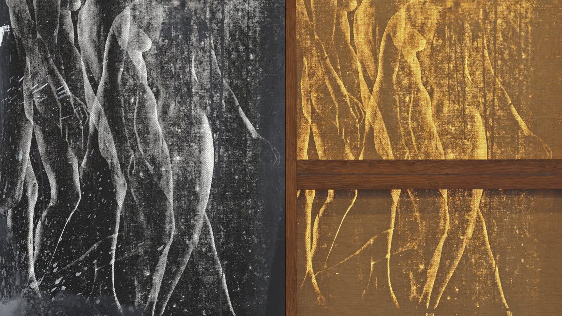 Detalle comparativo de la técnica serigráfica en la obra “Express” de Robert Rauschenberg