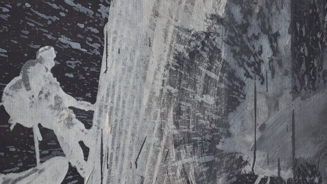 Detalle de la técnica serigráfica en la obra “Express” de Robert Rauschenberg
