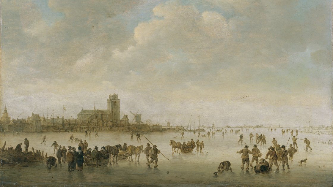 Paisaje invernal con figuras en el hielo. Jan Josephsz. van Goyen