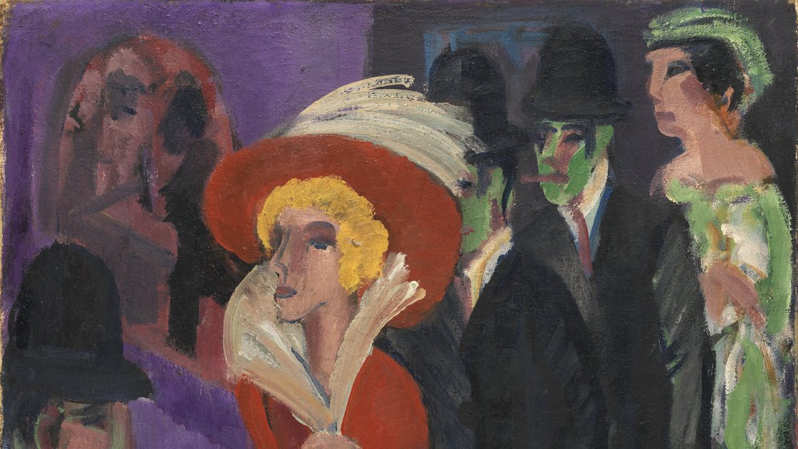 Calle con prostituta de rojo. Ernst Ludwig Kirchner