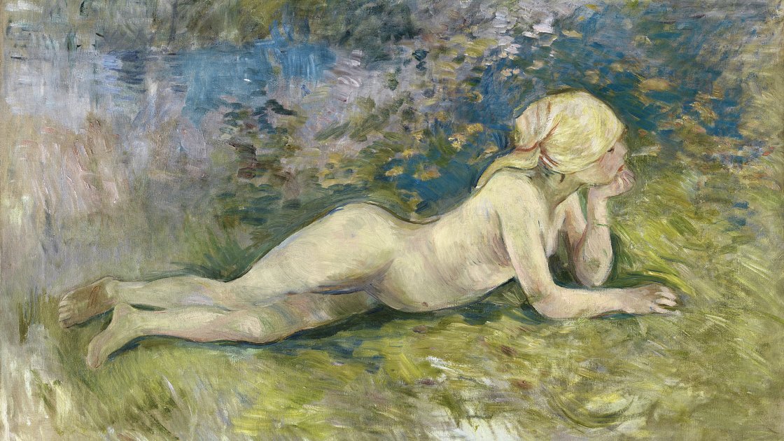 Pastora desnuda tumbada. Berthe Morisot