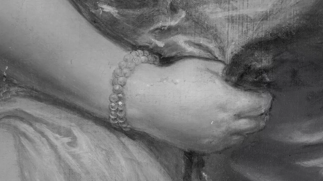 Detalle de la reflectografía infrarroja de “Venus y Cupido”, de Rubens