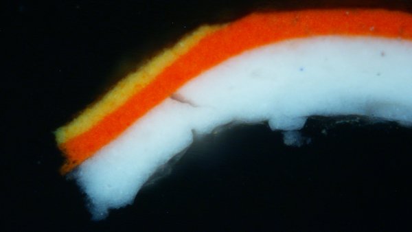 Detalle de la micromuestra tomada de la obra "Desde las llanuras II", 1954