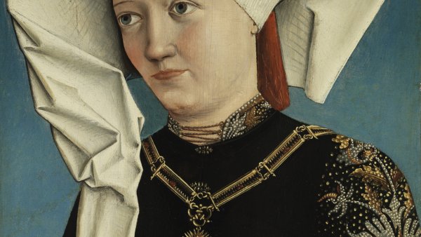 Portrait of a Lady wearing the Order of the Swan. Anónimo ALEMÁN h 1490