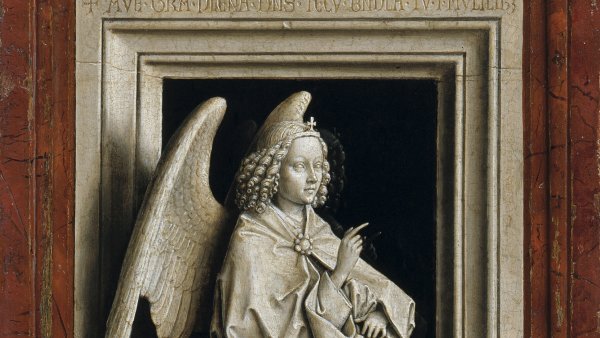 The Annunciation Diptych Eyck Jan Van Museo Nacional Thyssen Bornemisza
