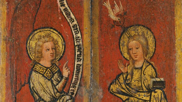 Master Bertram. Triptych of the Holy Face (closed): The Annunciation