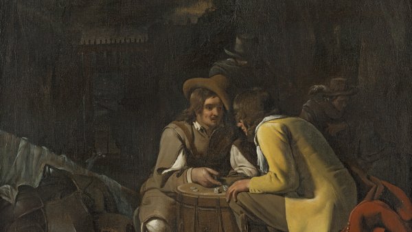 Soldiers playing Dice. Soldados jugando a los dados, c. 1656-1658