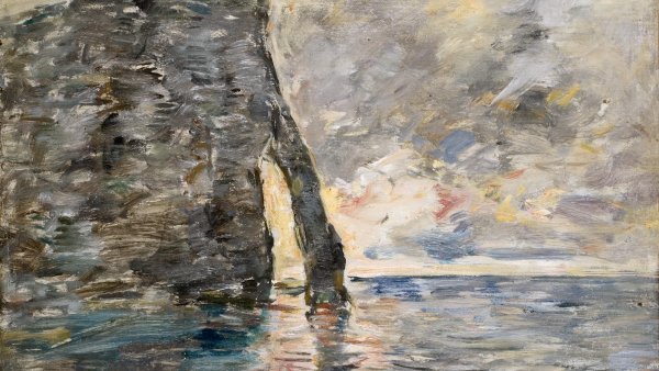 Eugène Boudin, Cliffs at Étretat. Exhibition Monet/Boudin, Museo Nacional Thyssen-Bornemisza